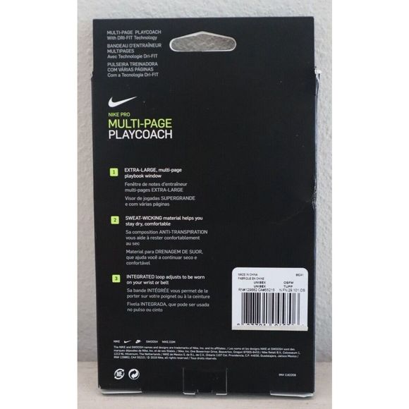 Nike Pro N.FN.29.101 Unisex Adult Sz OSFM White Multi-Page Football Playcoach - Picture 4 of 4